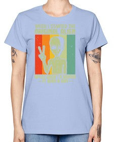 When I started the original alien 45# - ufo -  Missy T-Shirt