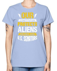 Your constituion protects aliens and drunks 49# - ufo -  Missy T-Shirt