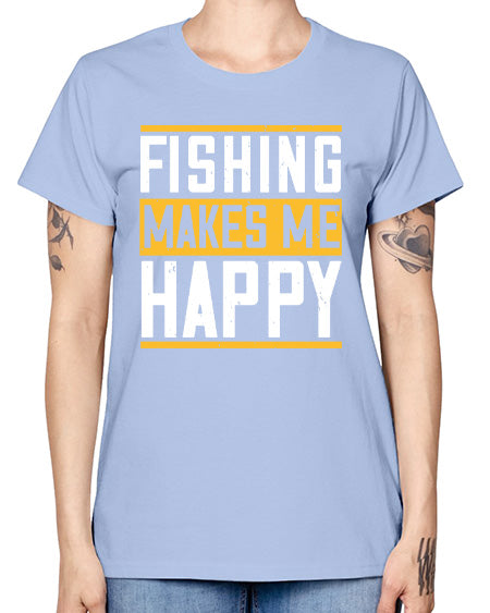 be happy and go for fishing 66# - shark-fish -  Missy T-Shirt