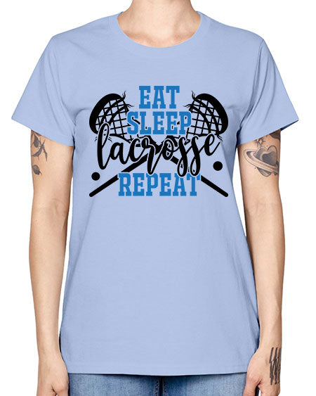 eat sleep lacrosse repeat 15# - lacrosse -  Missy T-Shirt