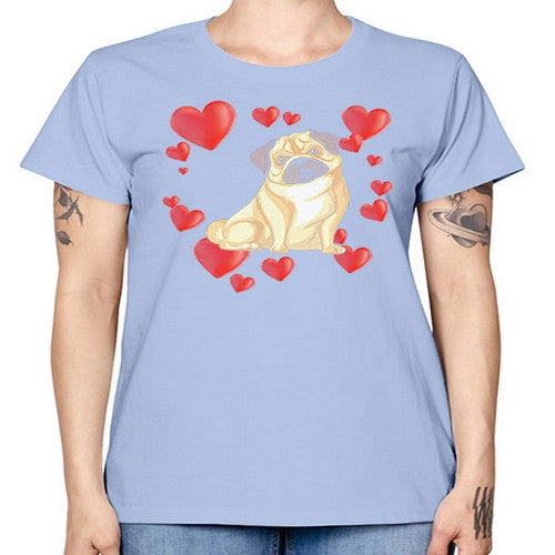 funny cute pug dog shirt 143# - dogs -  Missy T-Shirt