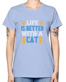 life is better with cat Style 64# - cats -  Missy T-Shirt