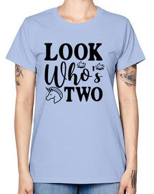 look whos two 267# - unicorn -  Missy T-Shirt