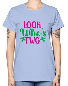 look whos two 268# - unicorn -  Missy T-Shirt