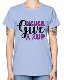 never give up 198# - alzheimers -  Missy T-Shirt