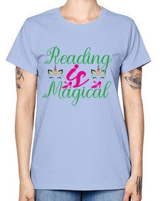 reading is magical 369# - unicorn -  Missy T-Shirt