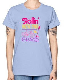 rollin into second grade 783# - second grade -  Missy T-Shirt
