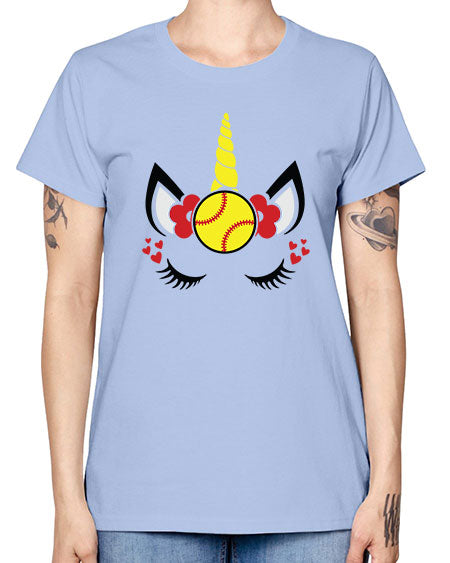 softball unicorn 397# - softball -  Missy T-Shirt