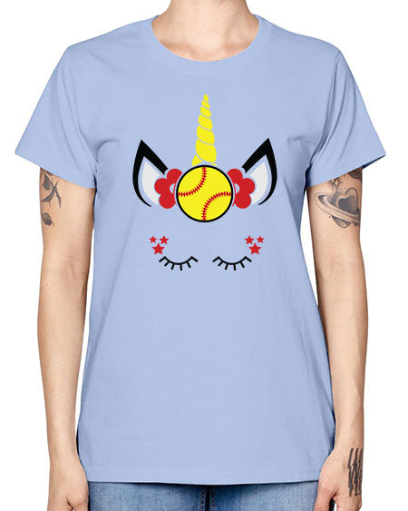 softball unicorn 400# - softball -  Missy T-Shirt