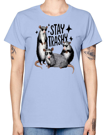 stay trashy 61# - raccoon -  Missy T-Shirt