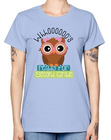 whooos ready for second grade girl 1008# - second grade -  Missy T-Shirt