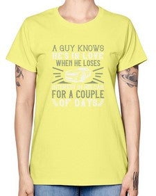 A guy knows hes in love when he loses interest in his car for a couple of days 72# - car -  Missy T-Shirt