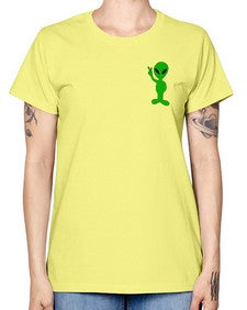 Alien in Pocket Side 3# - ufo -  Missy T-Shirt