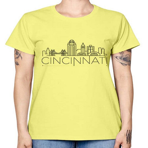 Cincinnati Minimal Skyline 587# - cities -  Missy T-Shirt
