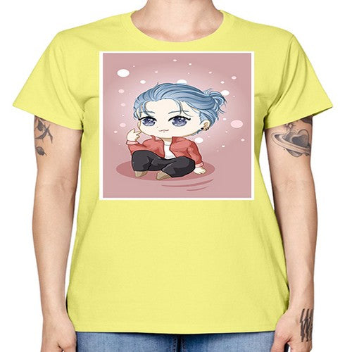 Cute little boy silver hair 78# - anime -  Missy T-Shirt