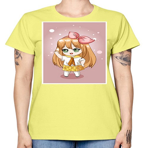 Cute little girl yellow hair wearing uniform 130# - anime -  Missy T-Shirt