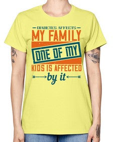 Diabetes affects my family One of my kids is affected by it Style 4# - diabetes -  Missy T-Shirt