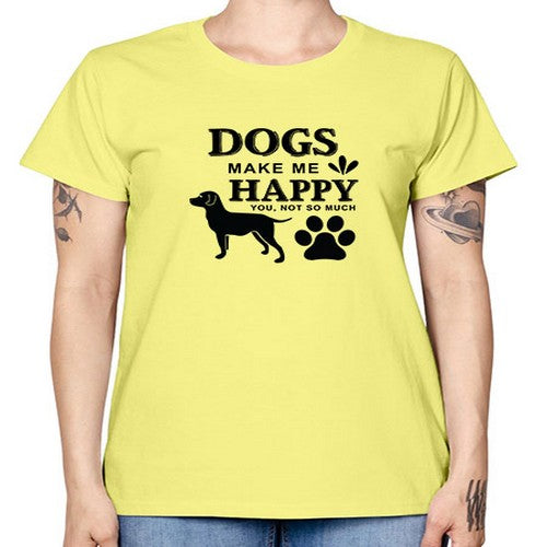 Dogs Make Me Happy Style 44# - dogs -  Missy T-Shirt