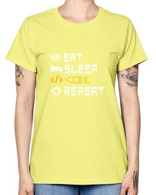 Eat sleep code repeat 49# - computer -  Missy T-Shirt
