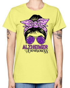 Girl Warrior Alzheimer Awareness 153# - alzheimers -  Missy T-Shirt