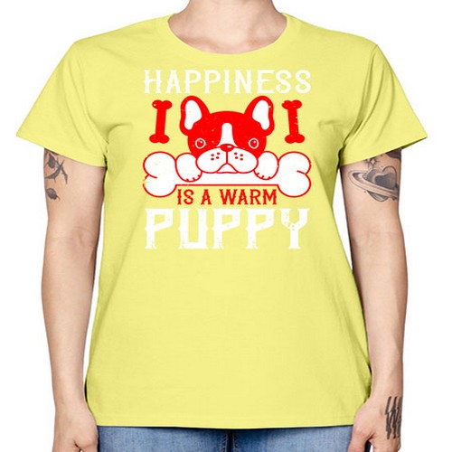 Happiness is a warm puppy Style 203# - dogs -  Missy T-Shirt
