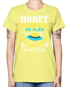 Honey i beat down an alien 4# - ufo -  Missy T-Shirt