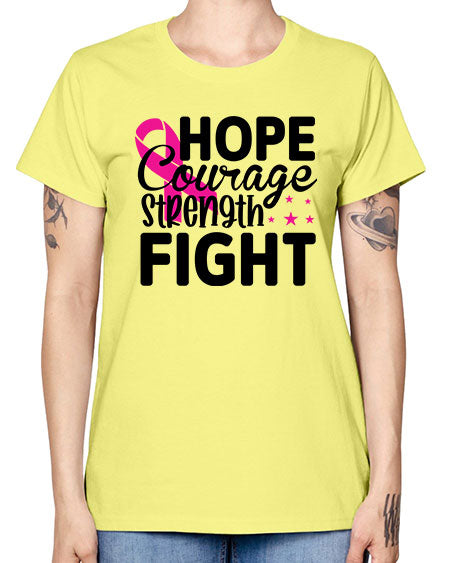 Hope Courage Strength Fight 21# - breast cancer -  Missy T-Shirt