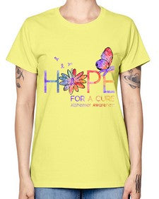 Hope For A Cure Alzheimer Awareness Flower 162# - alzheimers -  Missy T-Shirt
