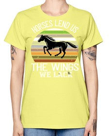 Horses lend us the wings we lack Style 43# - horse -  Missy T-Shirt