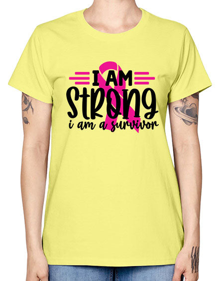 I Am Strong I Am a Survivor 20# - breast cancer -  Missy T-Shirt
