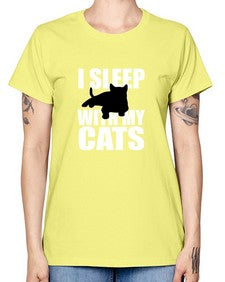 I sleep With My Cats - cats -  Missy T-Shirt
