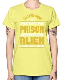 I was an enemy alien 24# - ufo -  Missy T-Shirt