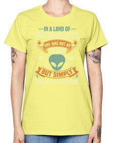 In a lan of immigrants one was not an alien 28# - ufo -  Missy T-Shirt