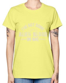 Ive got some alien blood in me 31# - ufo -  Missy T-Shirt