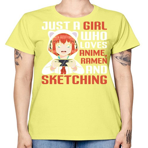 Just a girl who loves anime ramen and sketching260# - anime -  Missy T-Shirt