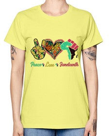 Peace Love Juneteenth Day Fist Png 8# - black juneteenth -  Missy T-Shirt