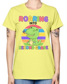 Roaring to second Grade Trex 772# - second grade -  Missy T-Shirt