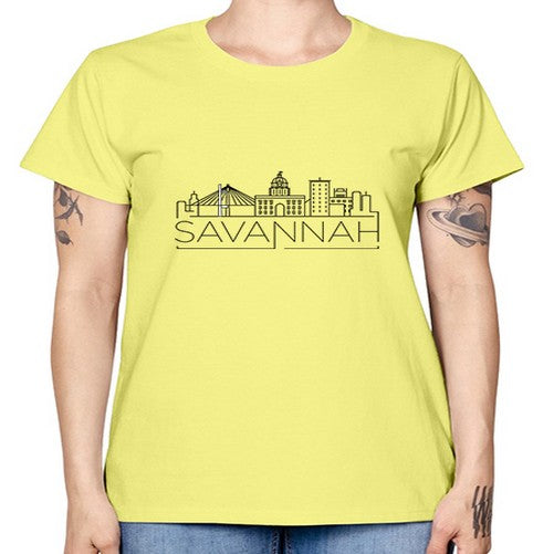 Savannah Minimal Skyline 1804# - cities -  Missy T-Shirt