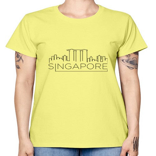 Singapore Minimal Skyline 1843# - cities -  Missy T-Shirt