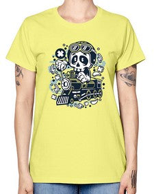 Skull Train 1067# - skull and bones -  Missy T-Shirt