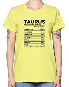 Taurus Nutrition Facts 490# - taurus -  Missy T-Shirt