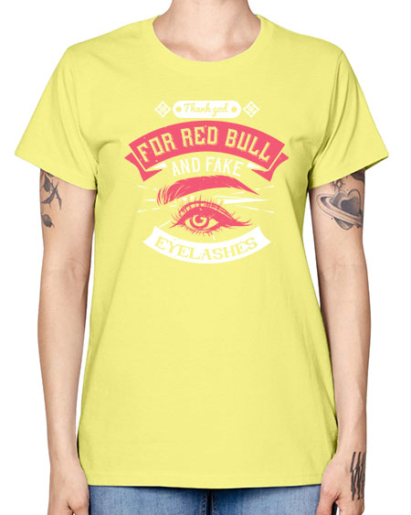Thank god for Red Bull and fake eyelashes Style 185# - beauty - fashion -  Missy T-Shirt
