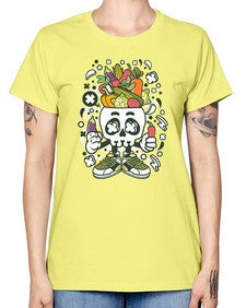 Vegetable Skull Head 1195# - skull and bones -  Missy T-Shirt