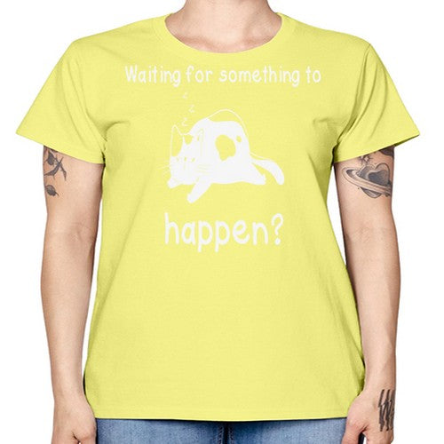 Waiting For Something Sleeping Cat 285# - anime -  Missy T-Shirt
