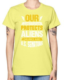 Your constituion protects aliens and drunks 49# - ufo -  Missy T-Shirt