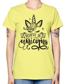 believe in unicorns black 55# - unicorn -  Missy T-Shirt