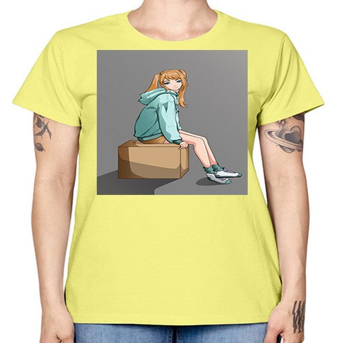 cute casual girl using jacket 49# - anime -  Missy T-Shirt