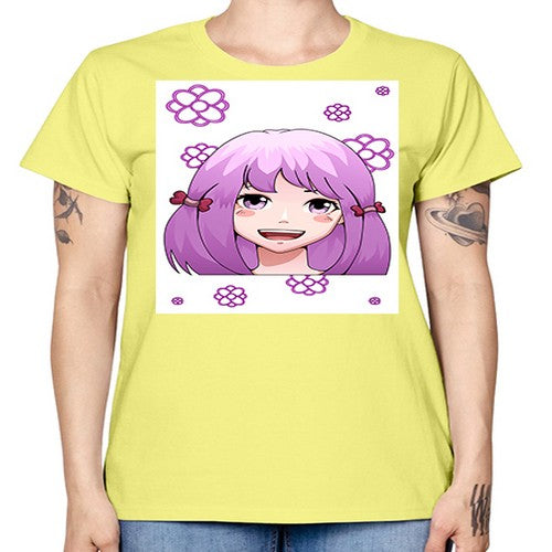 cute ponytails purple hair girl 63# - anime -  Missy T-Shirt