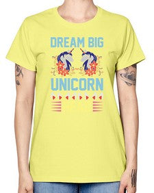 dream big unicorn head 99# - unicorn -  Missy T-Shirt