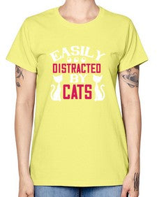 easily distracted by cats Style 46# - cats -  Missy T-Shirt